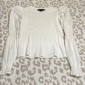 Veronica Beard Long Sleeve White Shirt. Poof Sleeves. Size Small.